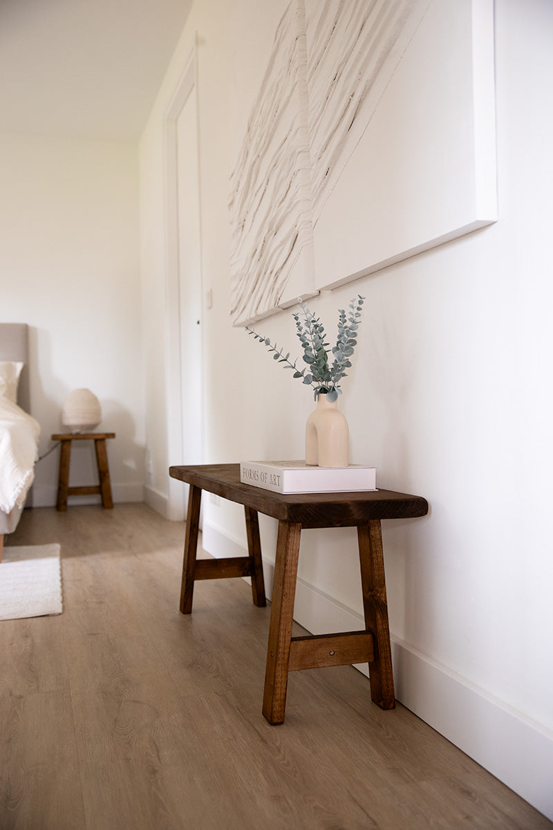 Houten bankje voor in de slaapkamer