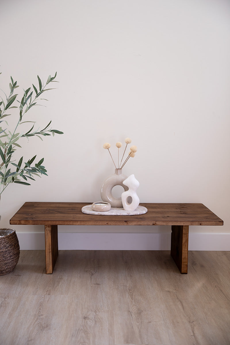 Stijlvolle houten salontafel donkerbruin, Baan Woods