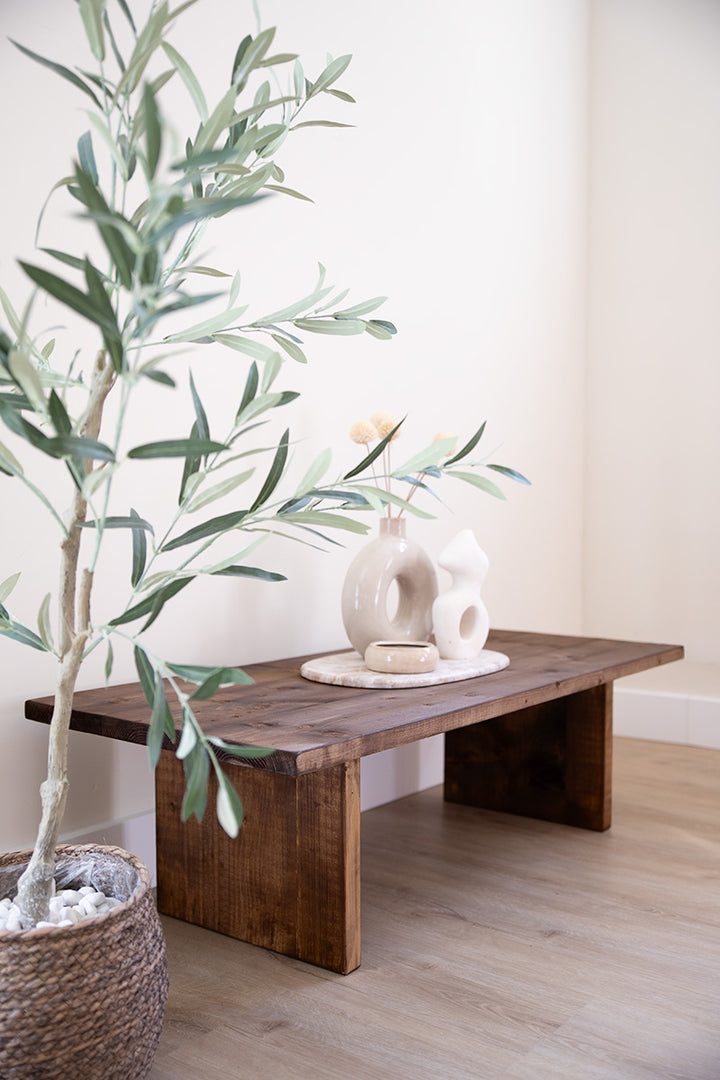 Houten salontafel Bliss in de kleur donkerbruin van Baan Woods