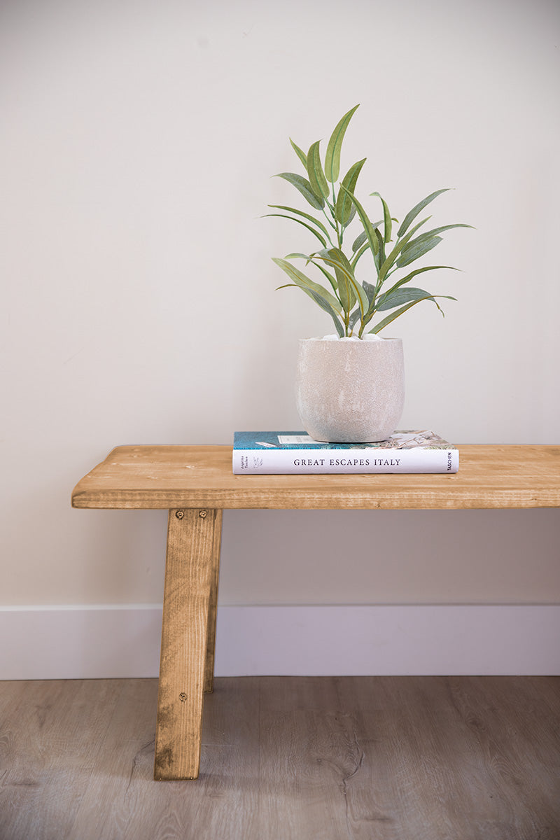 Baan Woods salontafel Maan met houten blad voor decoratie, zoals een boek of plant 