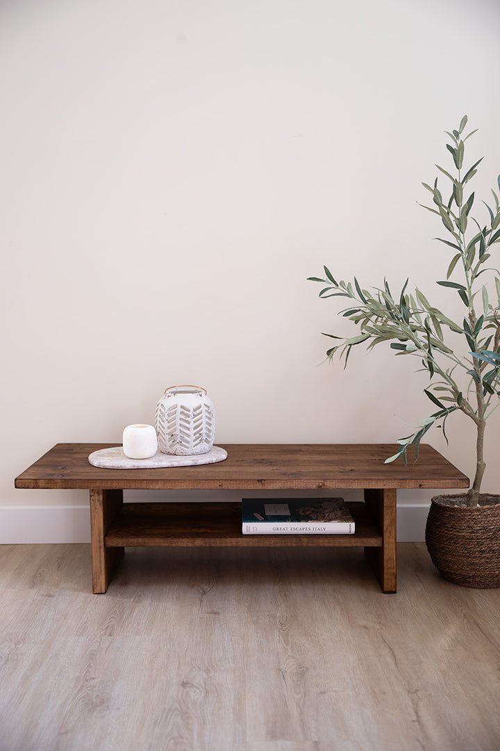 Stijlvolle houten salontafel met tussenblad voor woonaccessoires