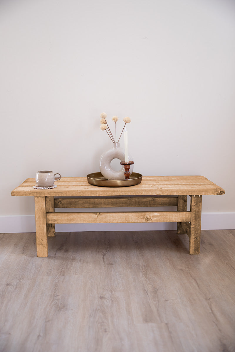 Houten salontafel Moos in de kleur lichtbruin