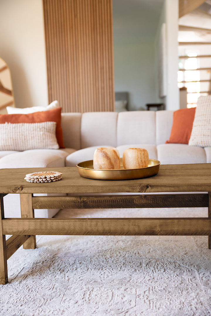 Salontafel Moos van Baan Woods, perfect voor een bohemian en kleurrijk interieur