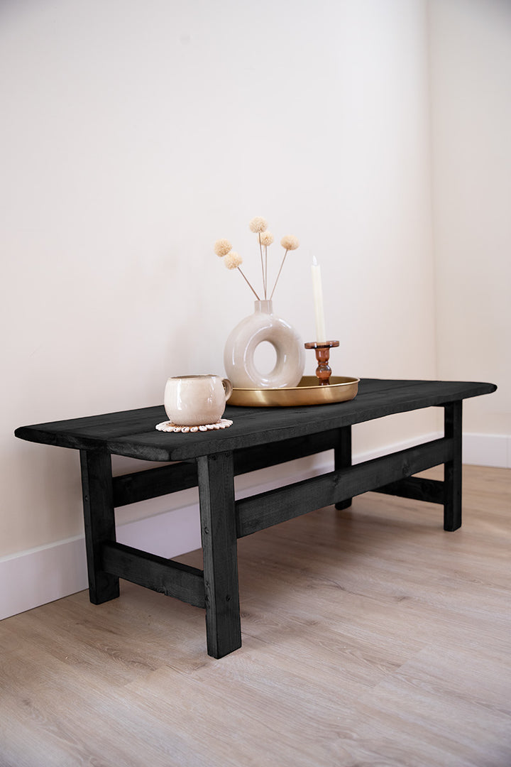 Zwarte Baan Woods salontafel, perfect voor accessoires en woondecoratie