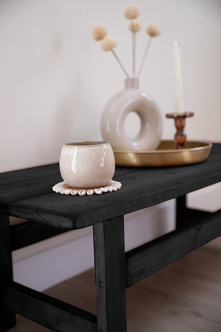 Blad van salontafel Moos in het zwart 