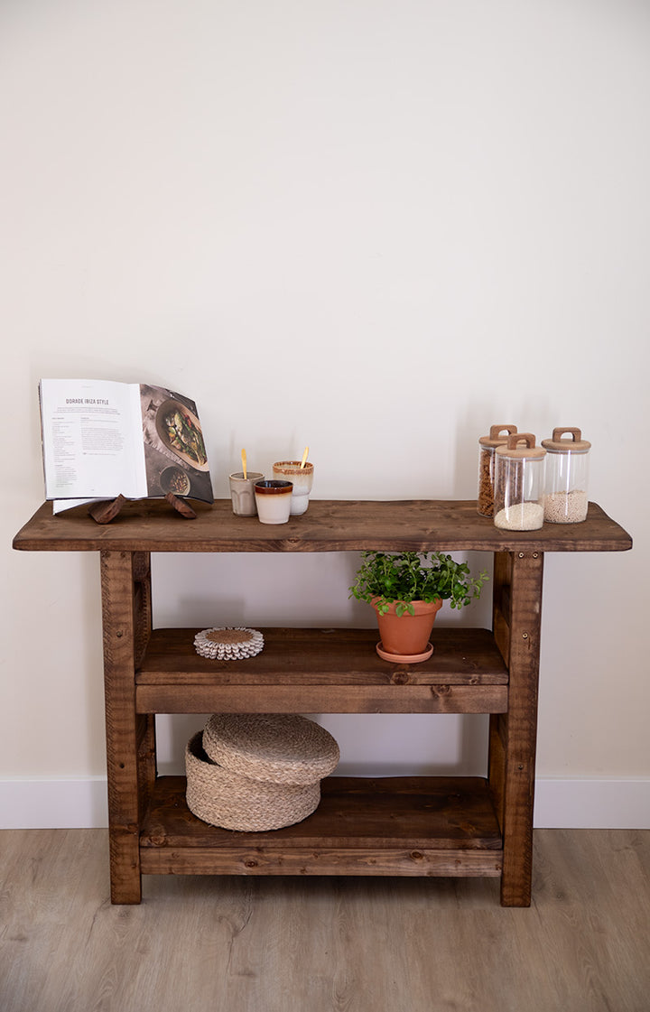 Houten sidetable Bruut van Baan Woods met twee tussenbladen 