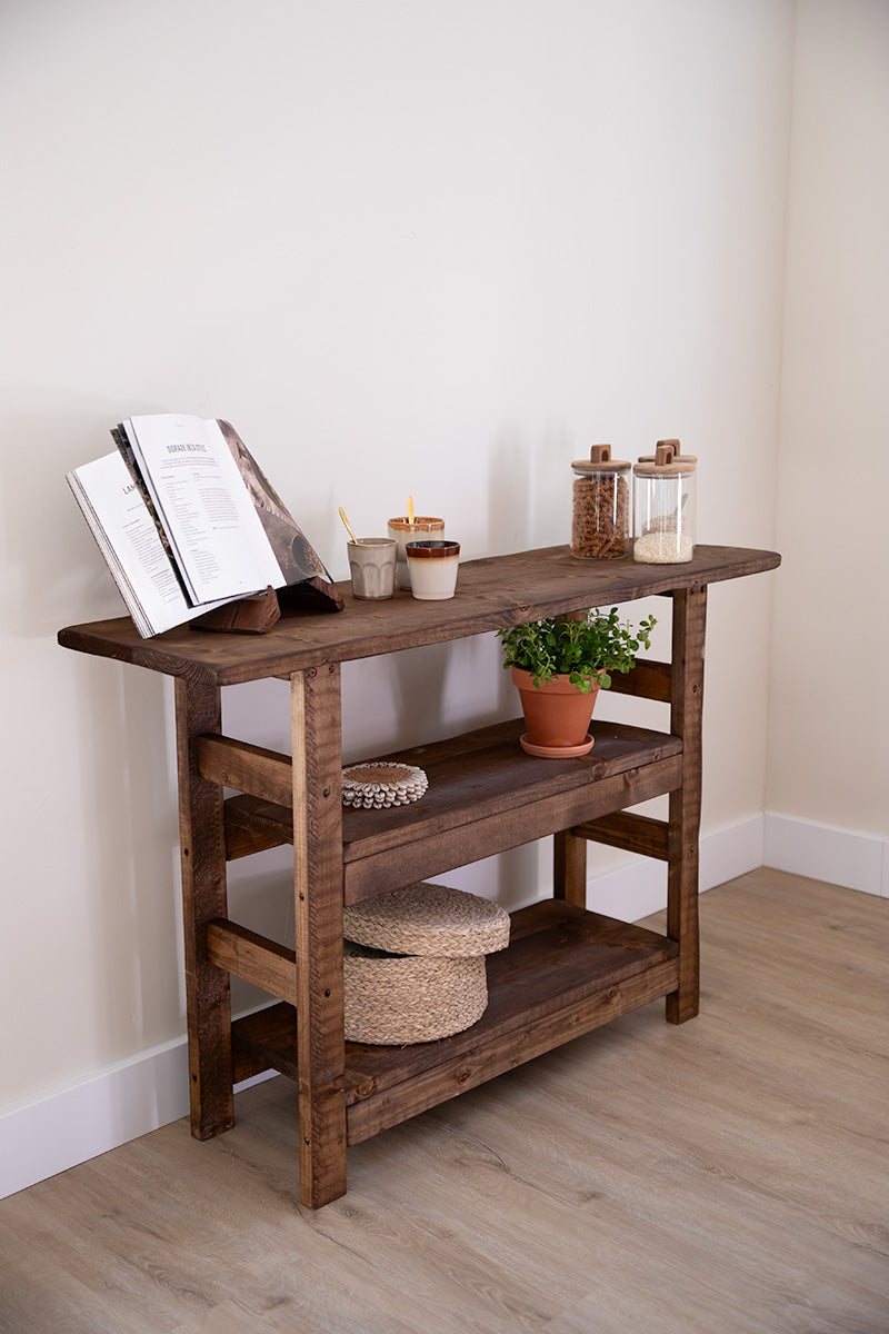 Houten sidetable Bruut in de kleur donkerbruin