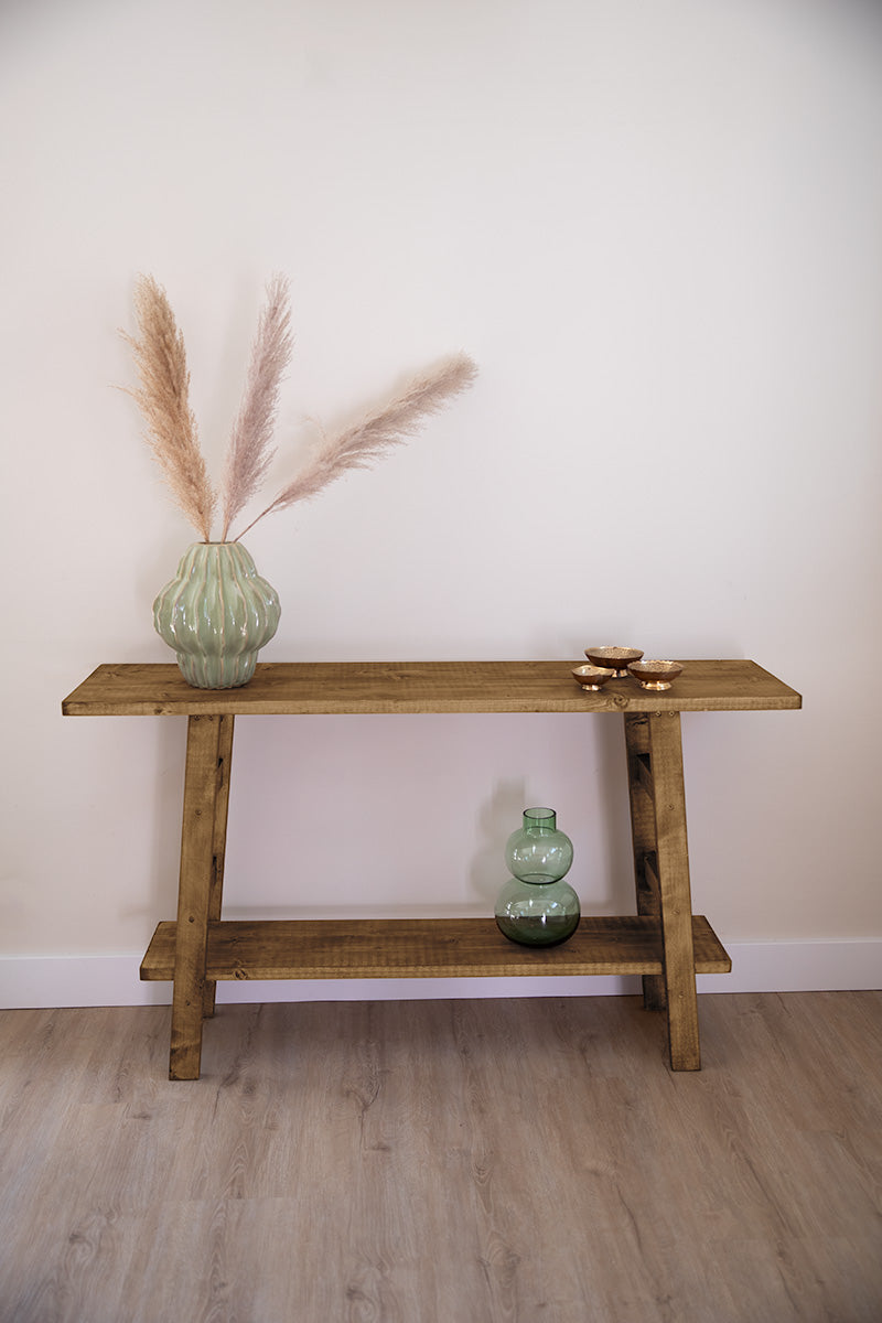 Sidetable Mood middenbruin met tussenblad van hout 